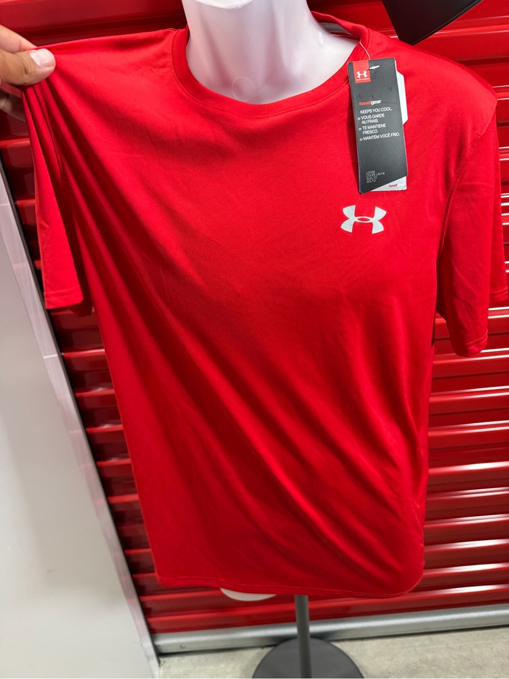 Under Armour Red Short Sleeve Performance Tee with White Logo